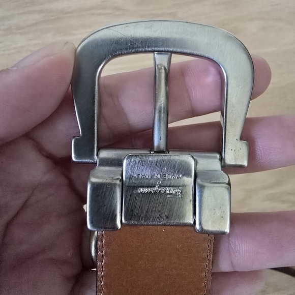 Salvatore Ferragamos Made in Italy Brown Suede Leather Belt main image 5